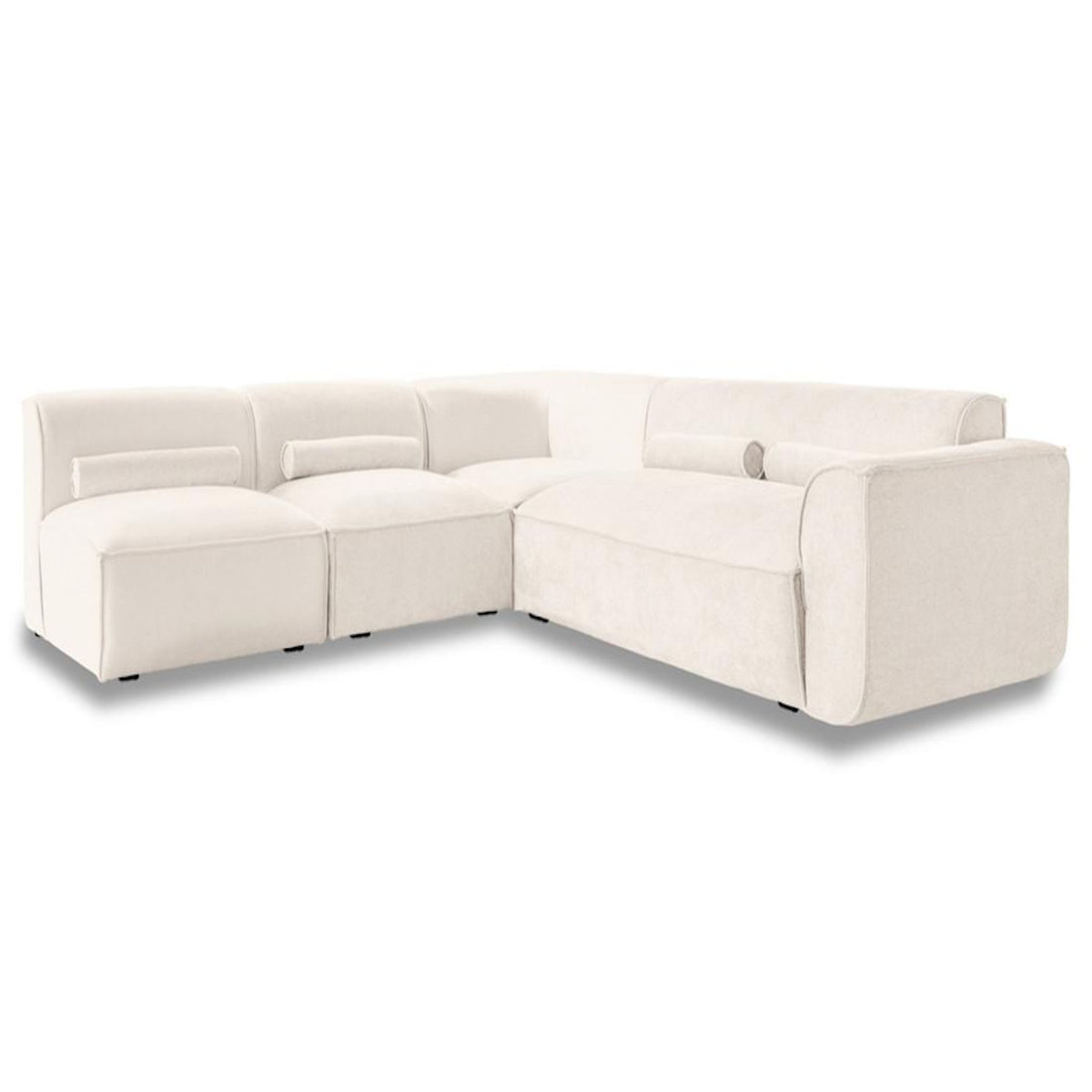 BEST MOBILIER Felix - canapé modulable d'angle gauche 5 places en tissu texturé