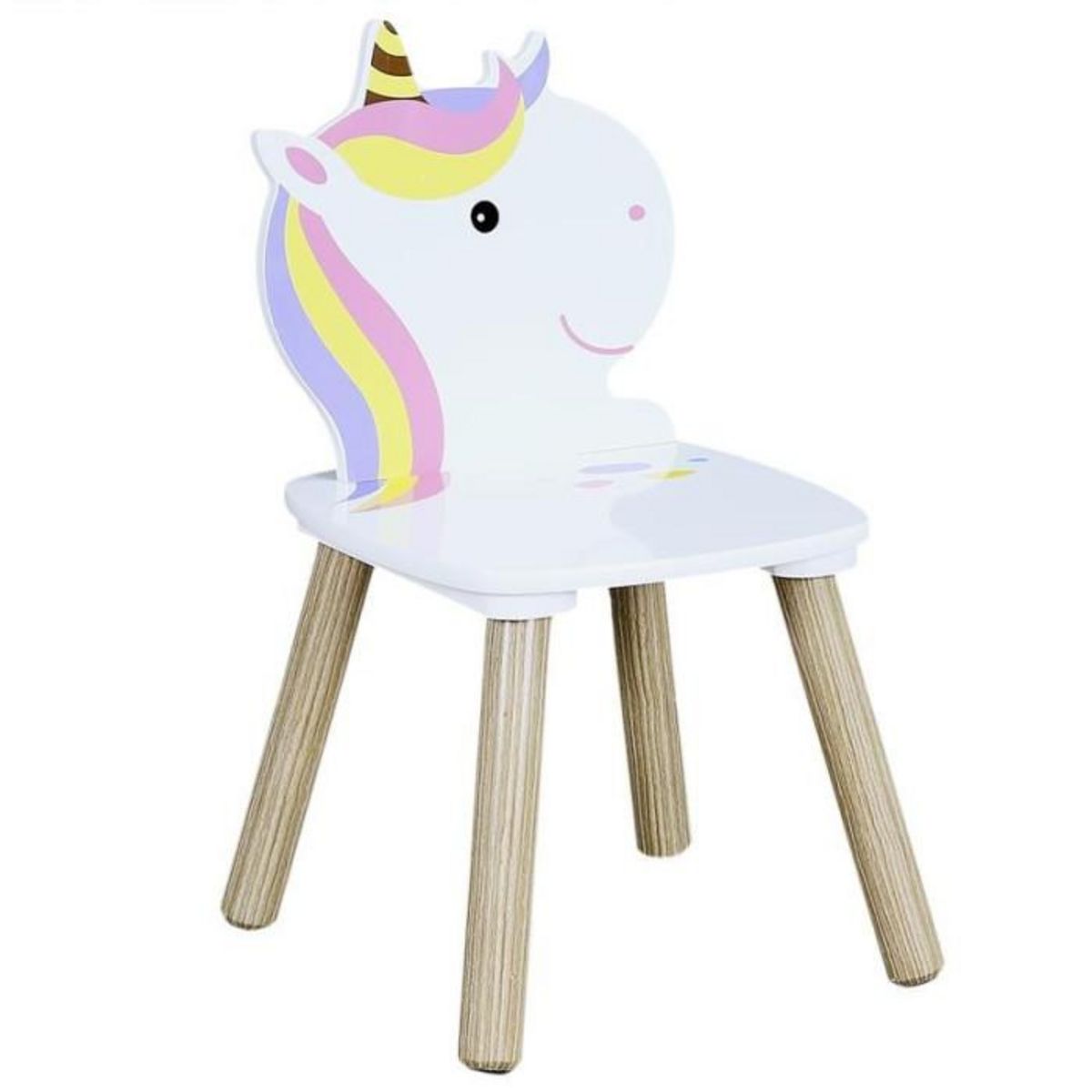 Paris Prix Table & 2 Chaises Enfant  Licorne Lily  55cm Blanc