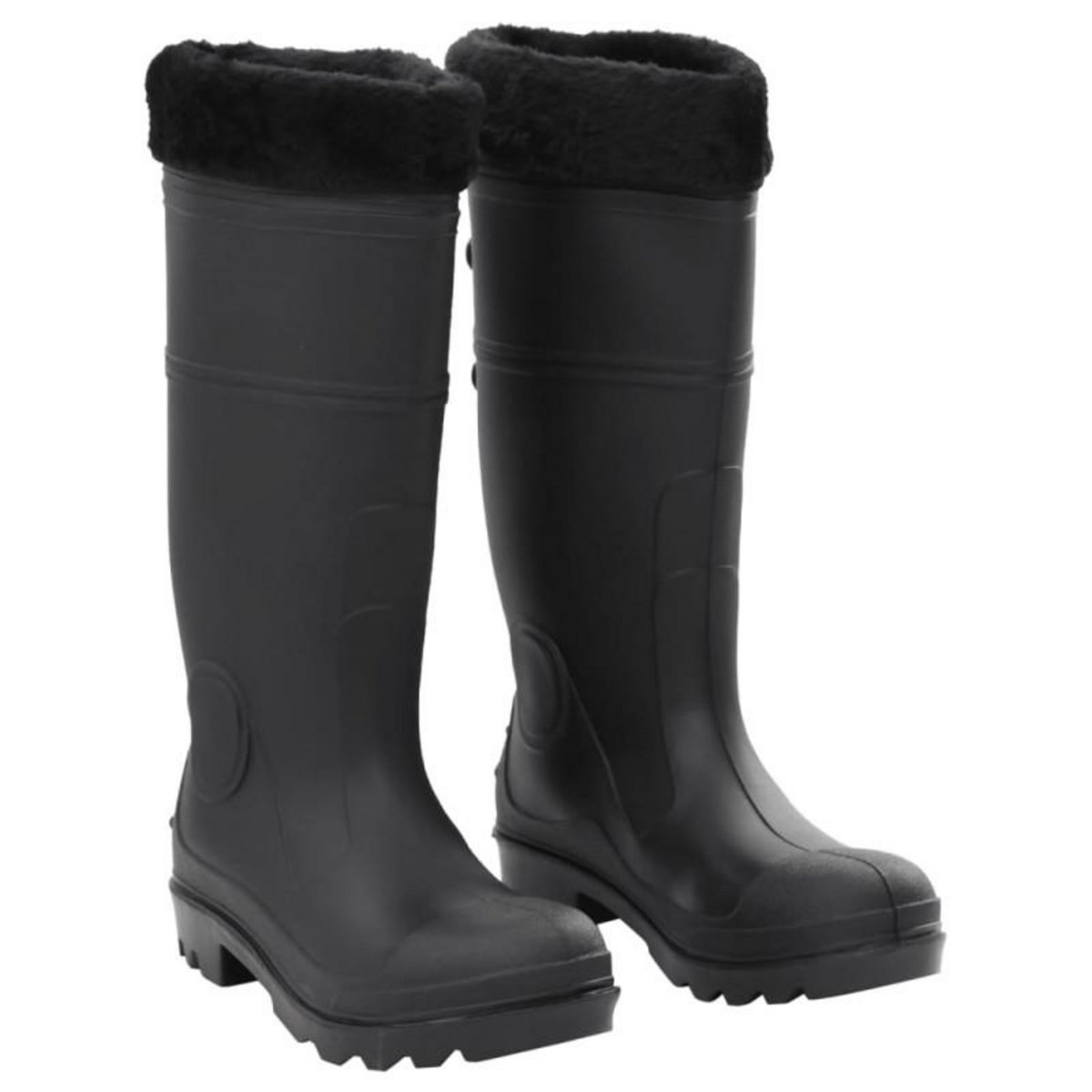 VIDAXL Bottes de pluie avec chaussettes amovibles noir taille 39 PVC
