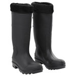 VIDAXL Bottes de pluie avec chaussettes amovibles noir taille 39 PVC