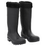 Voir la diapositive 1 : VIDAXL Bottes de pluie avec chaussettes amovibles noir taille 39 PVC