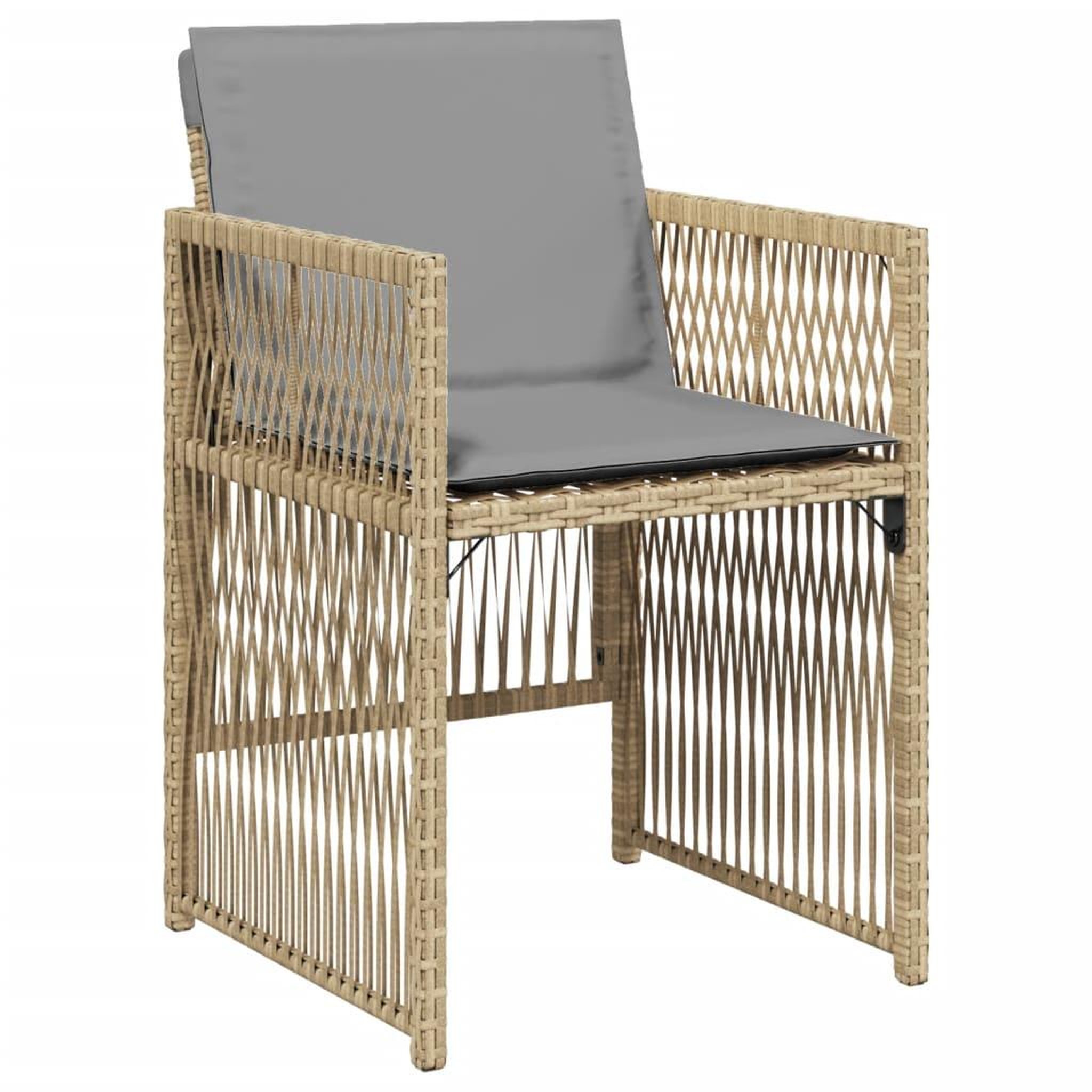 Voir la diapositive 4 : VIDAXL Chaises de jardin avec coussins lot de 4 melange beige