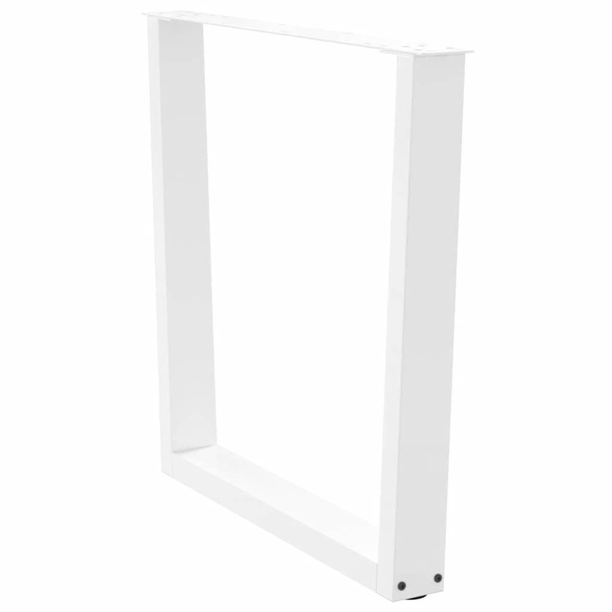 Voir la diapositive 4 : VIDAXL Pieds de table a manger forme de V 2 pcs blanc 90x(72-73,3) cm