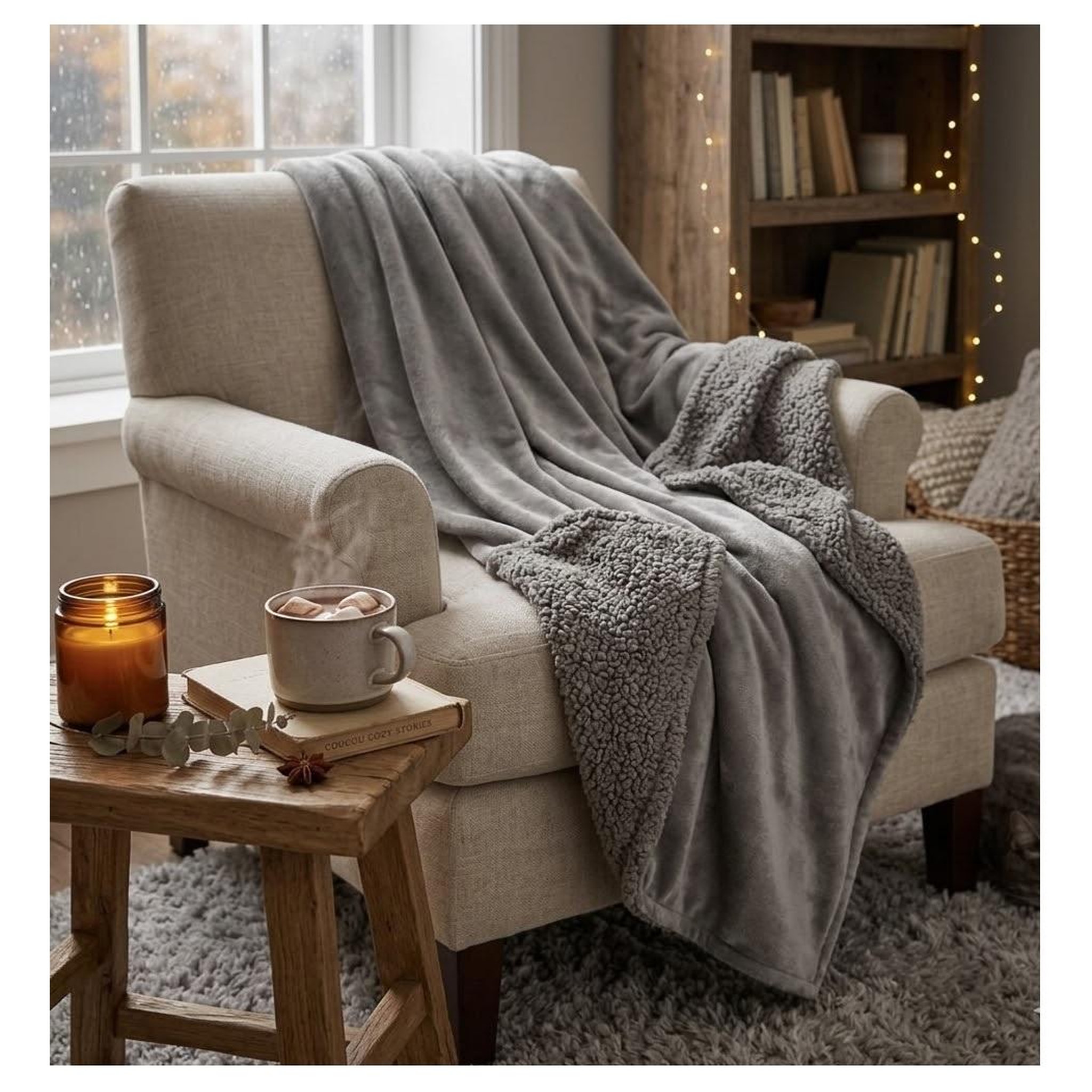 Voir la diapositive 2 : Eden Plaid uni collection douillet design et moderne