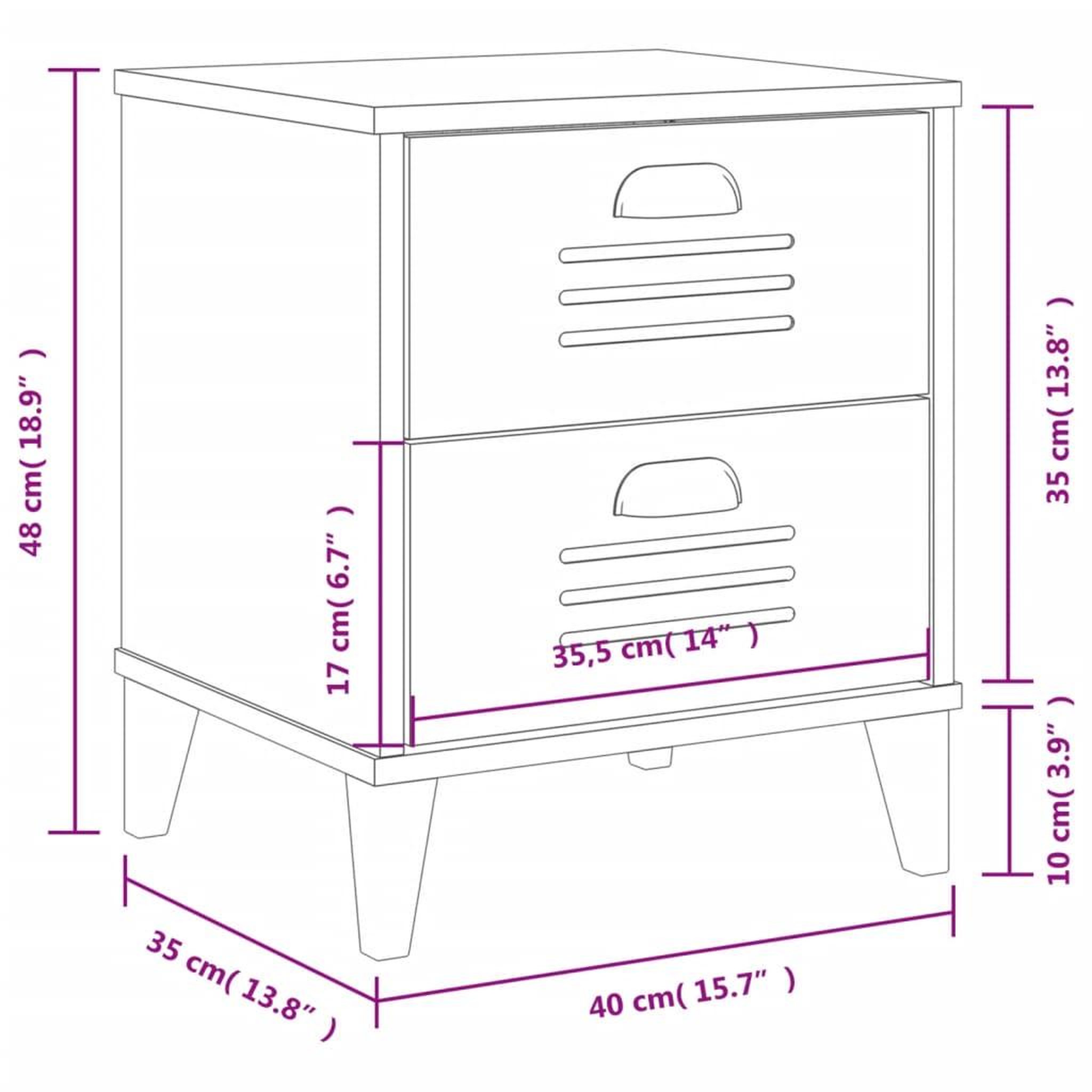 Voir la diapositive 6 : VIDAXL Table de chevet VIKEN blanc bois d'ingenierie