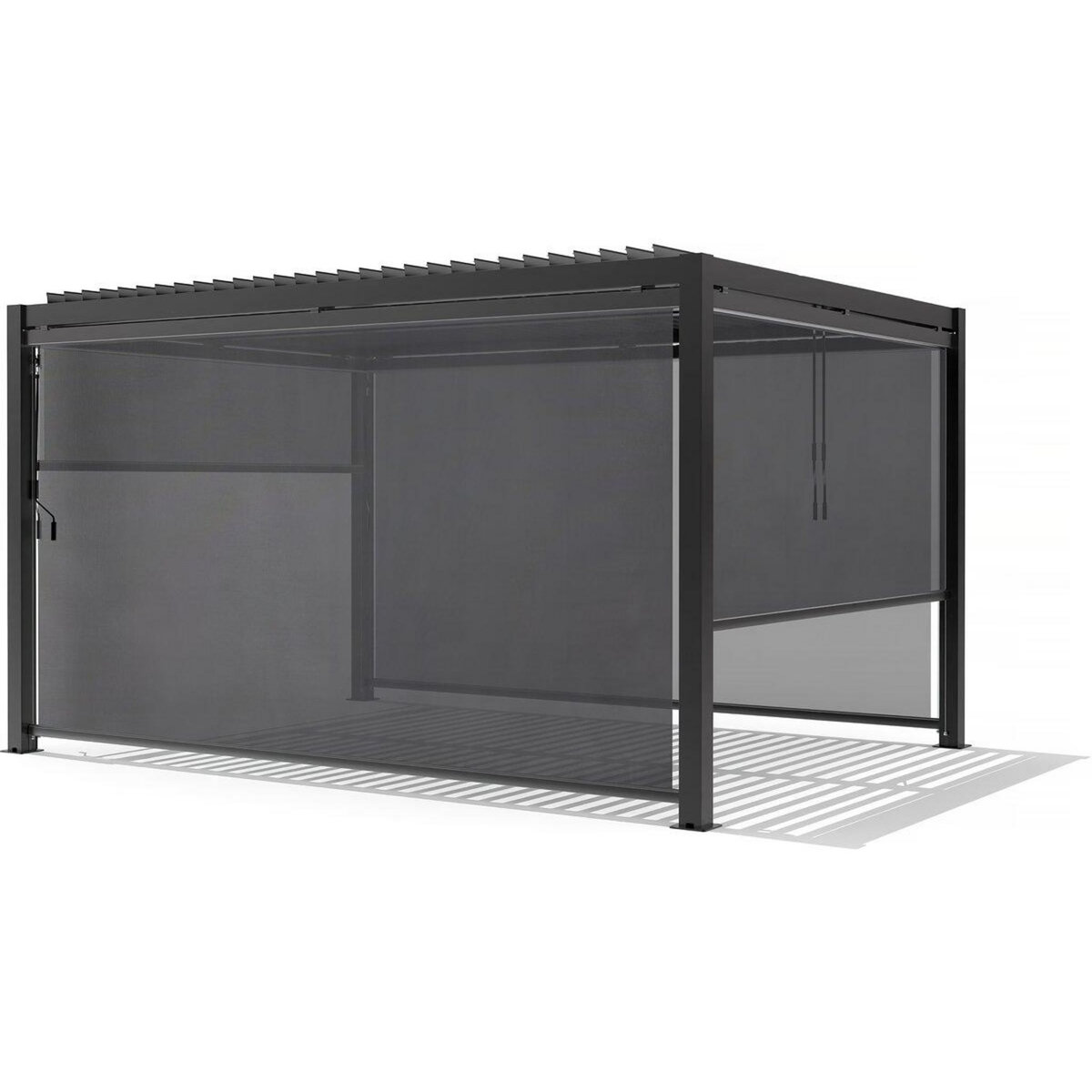 Habitat et Jardin Store pergola bioclimatique - 277 x 208 cm - Gris anthracite