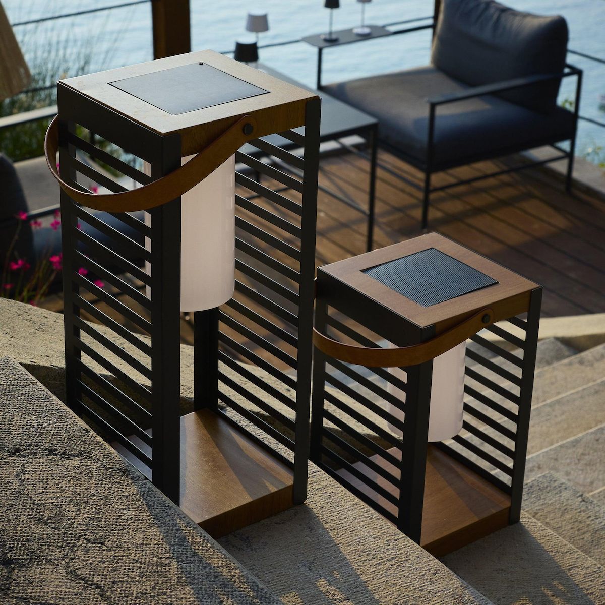 Lumisky Lanterne solaire FERIAN Noir Metal H35cm