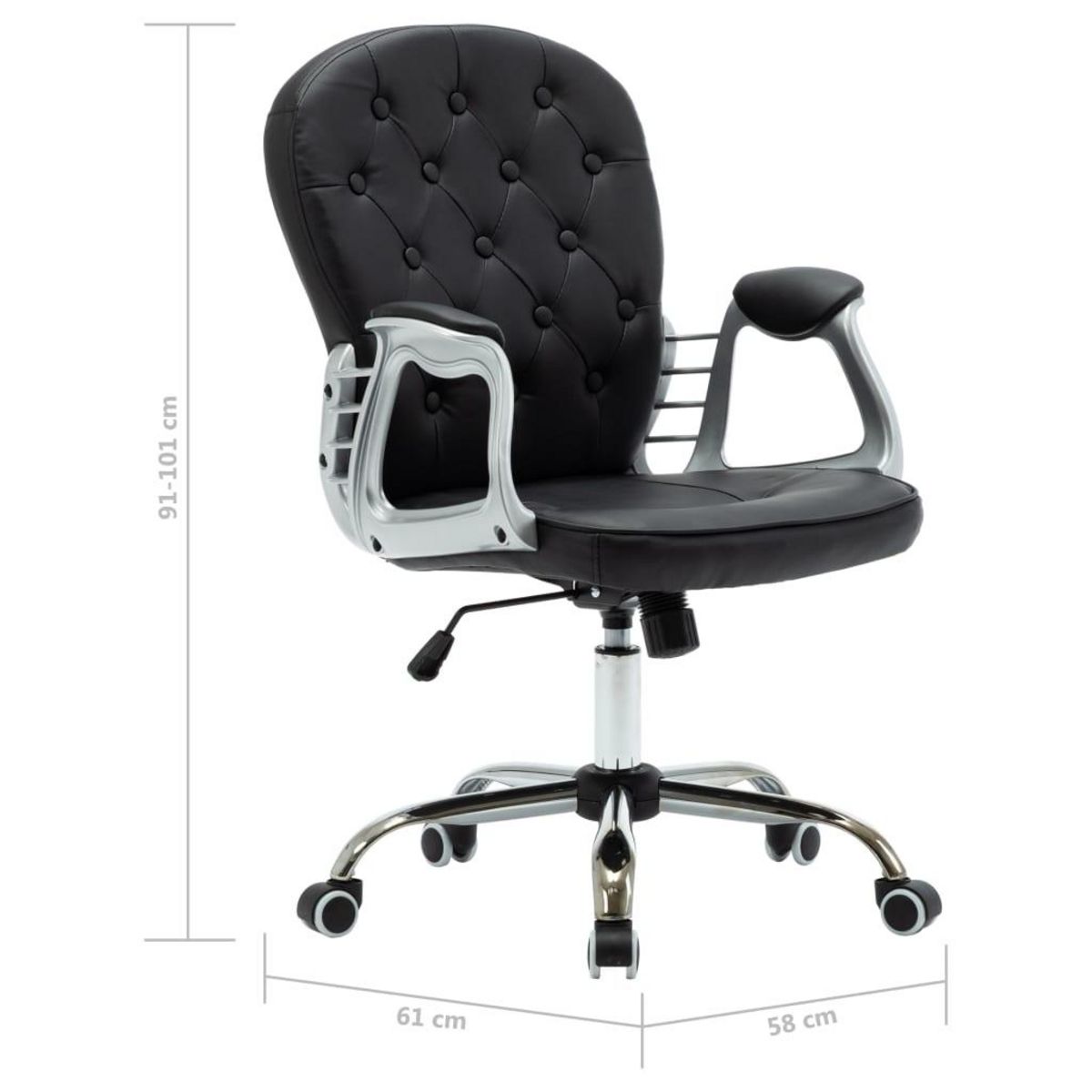 VIDAXL Chaise de bureau pivotante Noir Similicuir