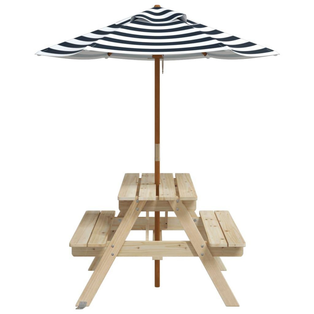 VIDAXL Table de pique-nique pour 4 enfants avec parasol bois de sapin