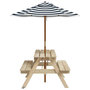 Voir la diapositive 4 : VIDAXL Table de pique-nique pour 4 enfants avec parasol bois de sapin