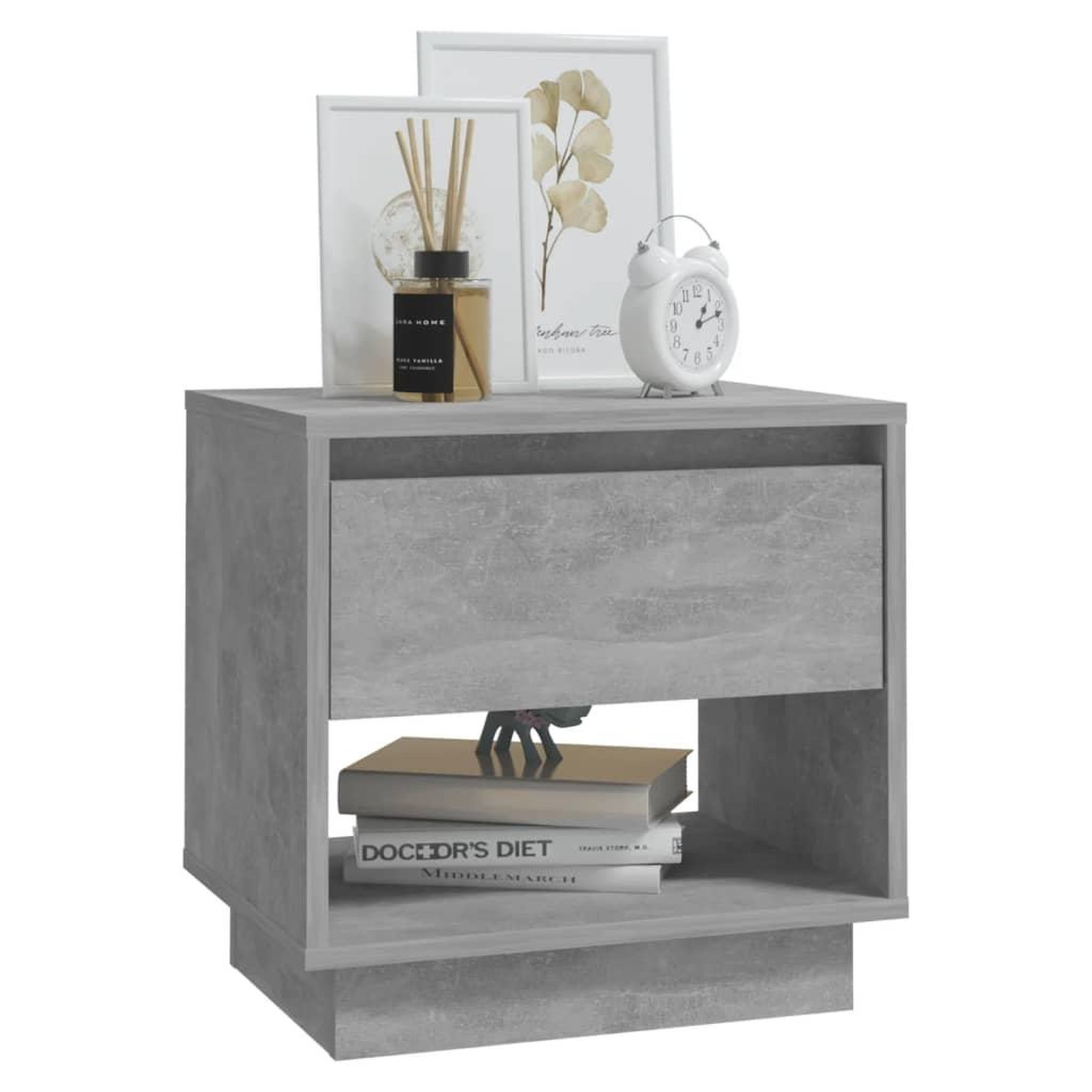 Voir la diapositive 4 : VIDAXL Tables de chevet 2 pcs Gris beton 45x34x44 cm Bois d'ingenierie