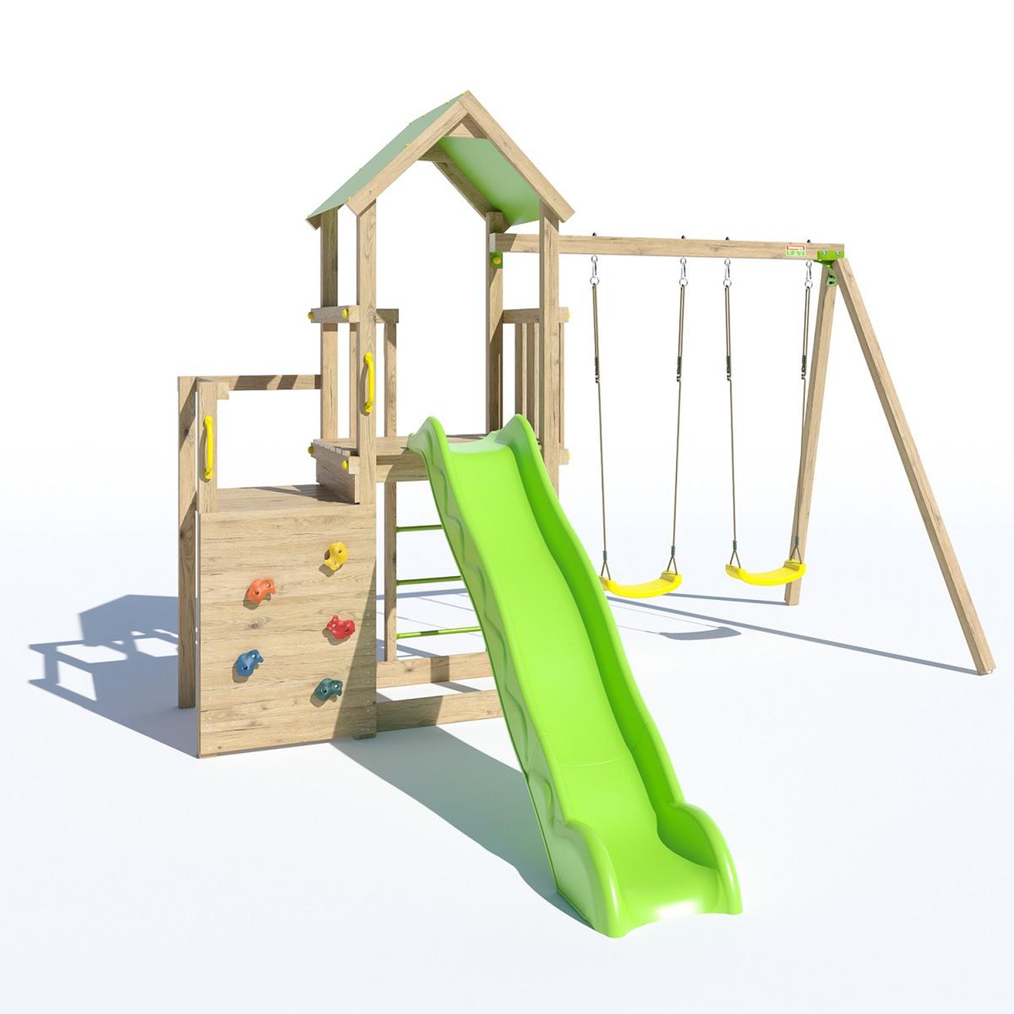 Voir la diapositive 4 : trigano Aire de jeux avec toboggan - Bois - H2,20m - XPERIENCE