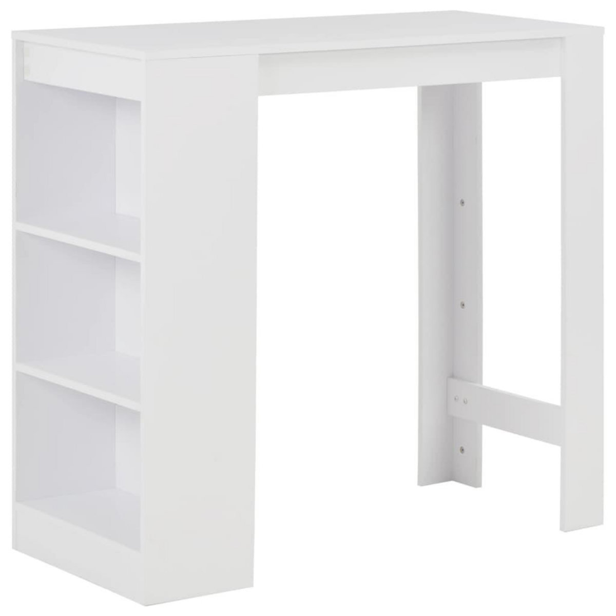 VIDAXL Table de bar avec etagere Blanc 110x50x103 cm