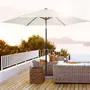 OUTSUNNY Parasol inclinable de jardin balcon terrasse manivelle toile polyester imperméabilisée haute densité 180 g/m² Ø2,7 x 2,35H m alu crème