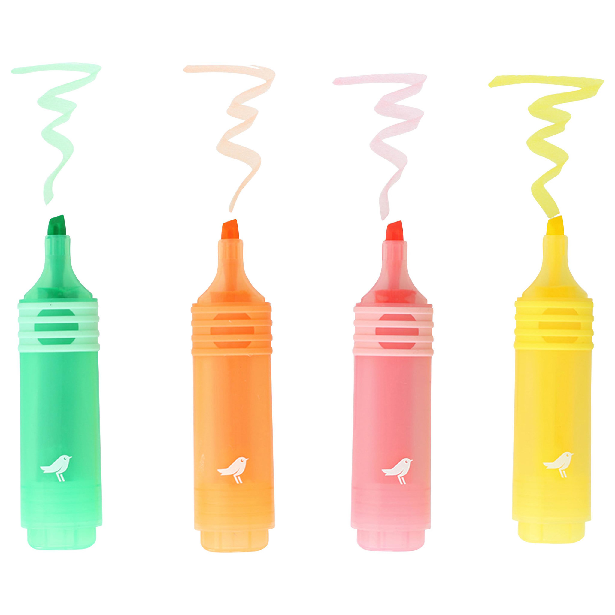 Voir la diapositive 3 : AUCHAN Lot de 4 surligneurs pastels coloris assortis pointe biseautée