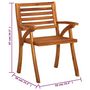 Voir la diapositive 6 : VIDAXL Chaises de jardin avec coussins lot de 8 Bois d'acacia solide
