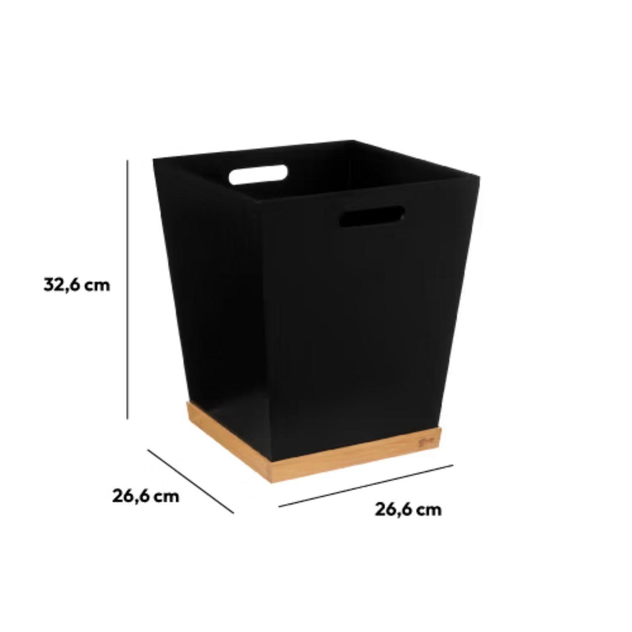 Voir la diapositive 3 : FIVE Corbeille de bureau en bambou bava - noir