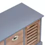 IDIMEX Banc de rangement TRIENT meuble bas coffre avec 3 caisses, en MDF et bois de paulownia gris/naturel