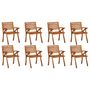 Voir la diapositive 2 : VIDAXL Chaises de jardin avec coussins lot de 8 Bois d'acacia solide