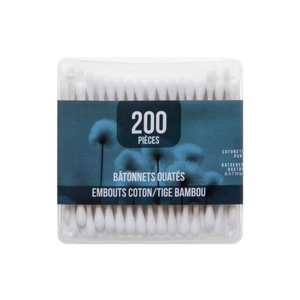 FIVE Lot de 400 Cotons-Tiges  Bambou  18cm Blanc