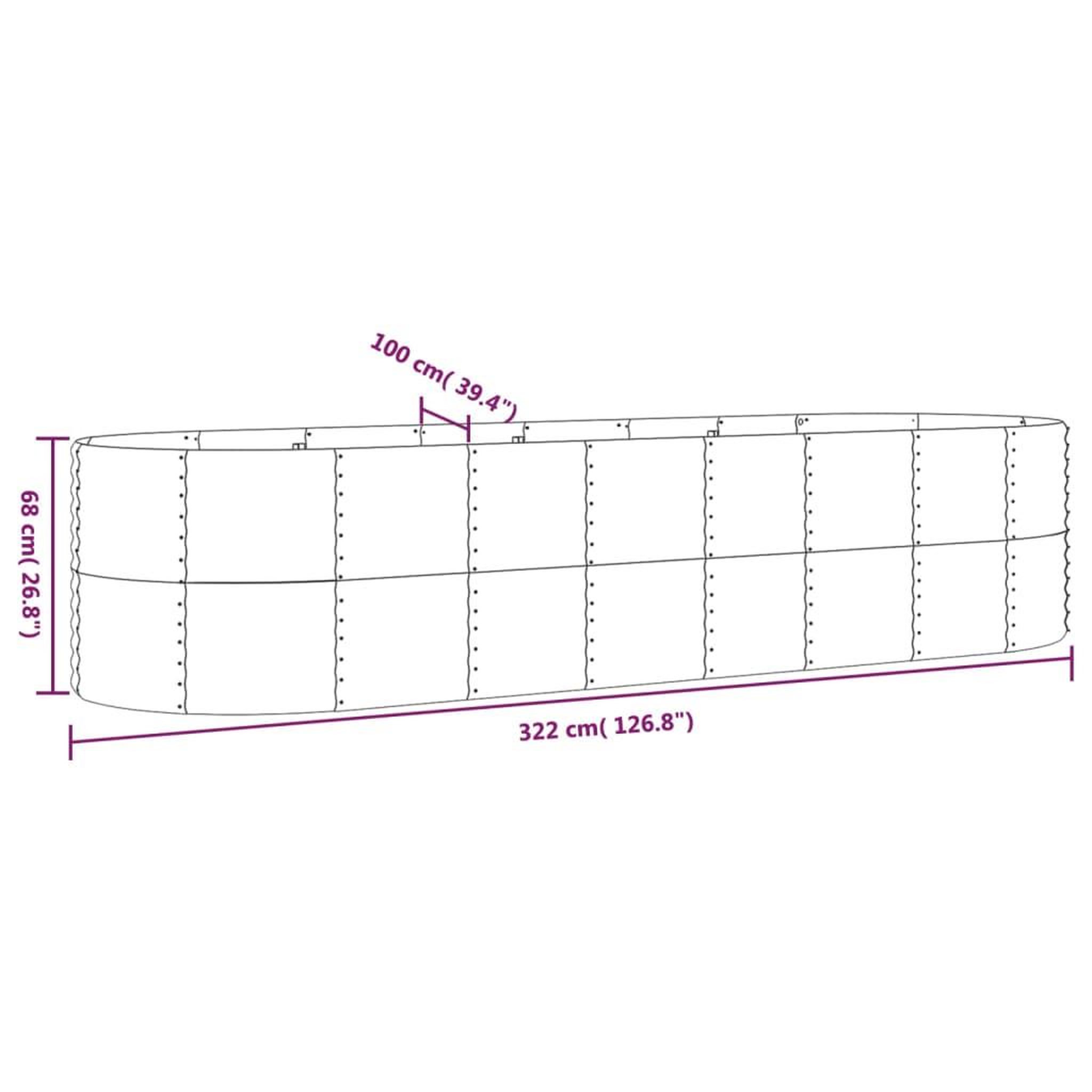 Voir la diapositive 6 : VIDAXL Lit sureleve de jardin Acier enduit de poudre 322x100x68cm gris