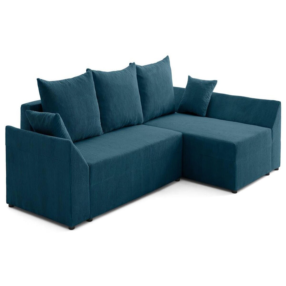 BEST MOBILIER Mike - canapé d'angle réversible - 4 places - convertible avec coffre - en velours côtelé