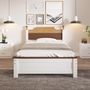Voir la diapositive 2 : MERAX Lit simple 90x200cm bois et mdf coloris blanc