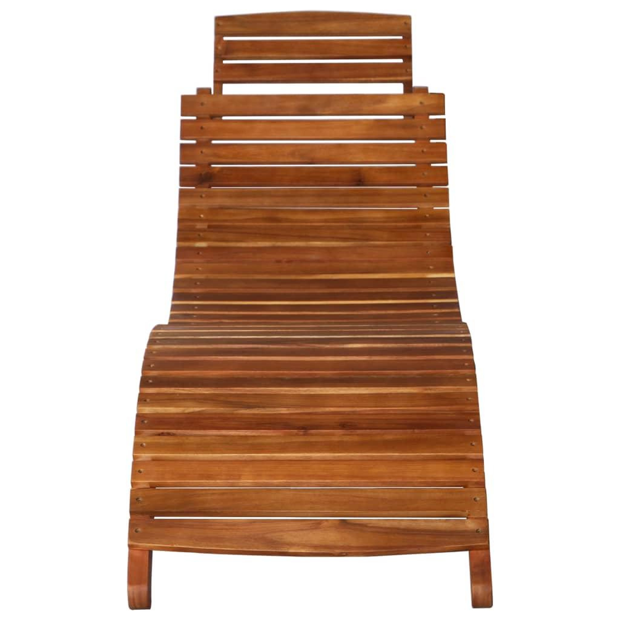 Voir la diapositive 5 : VIDAXL Chaise longue avec table a the 3 pcs bois d'acacia massif