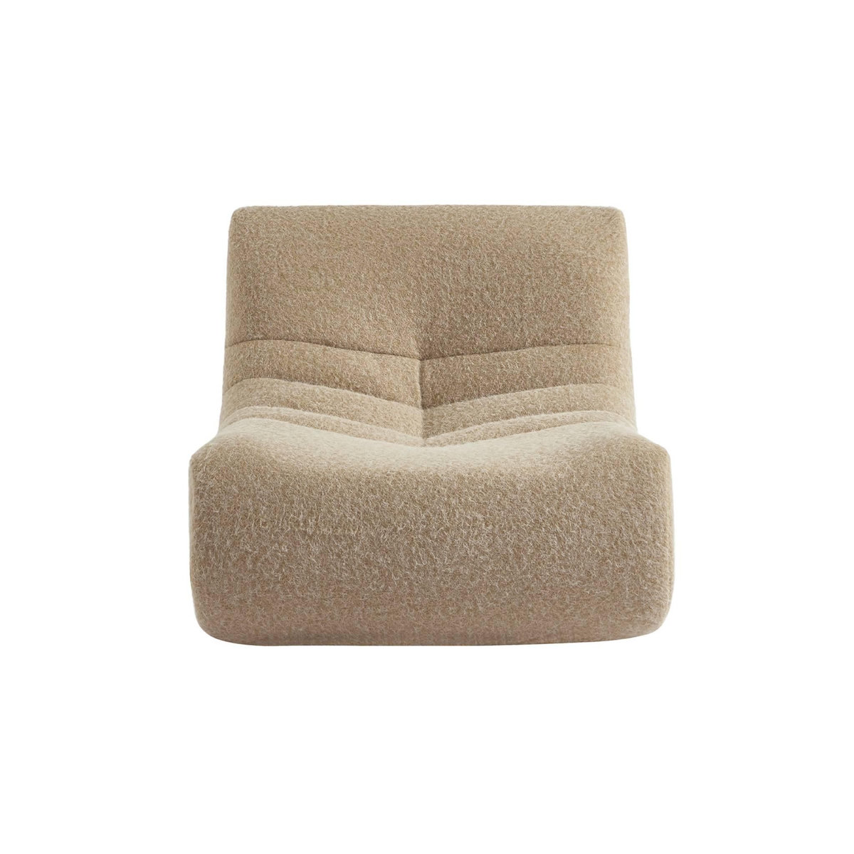 SWEEEK Chauffeuse tissu effet alpaca 3 places. beige. style contemporain. L 91 x P 105 x H 72cm