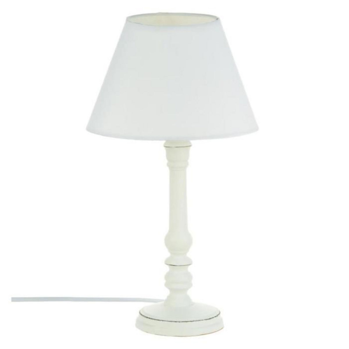 ATMOSPHERA Lampe à Poser en Bois  Leo  36cm Blanc