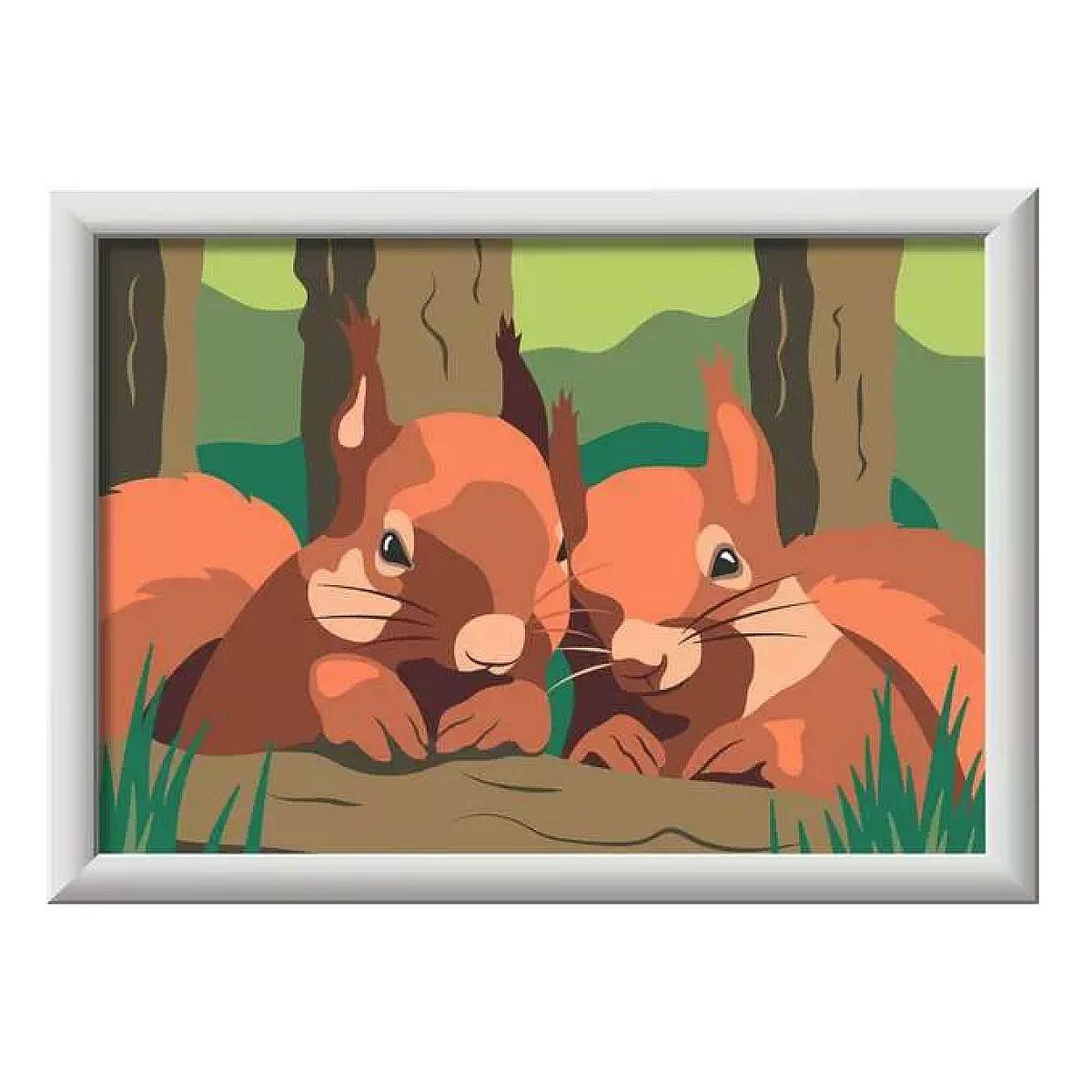 Voir la diapositive 2 : RAVENSBURGER Peinture par numero enfant des 7 ans - creart kids - 13x18cm - ecureuils en forêt