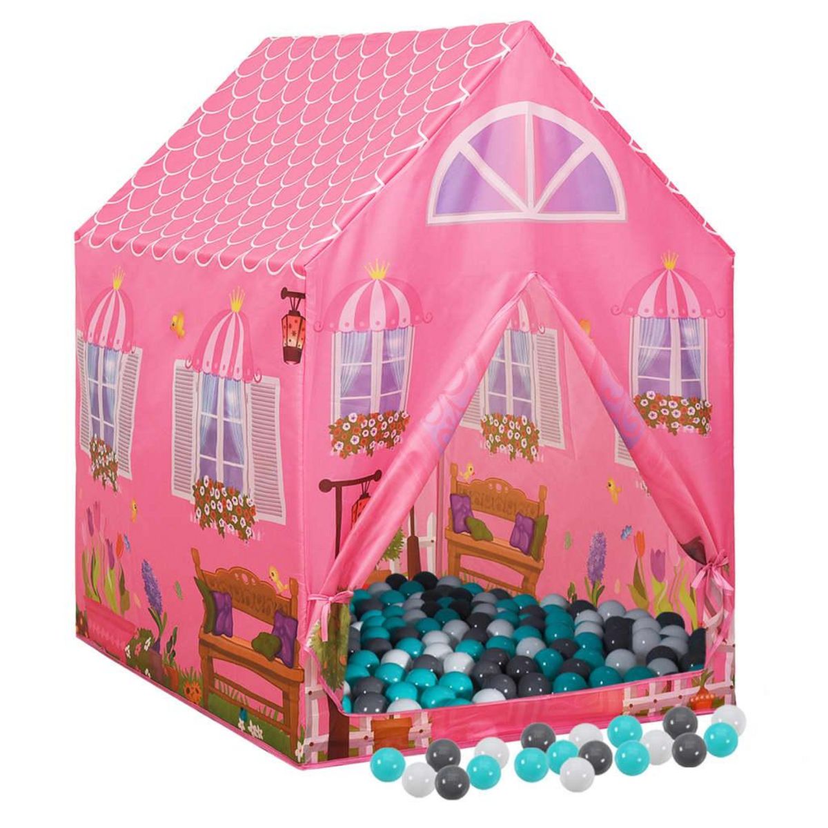 VIDAXL Tente de jeu pour enfants avec 250 balles Rose 69x94x104 cm