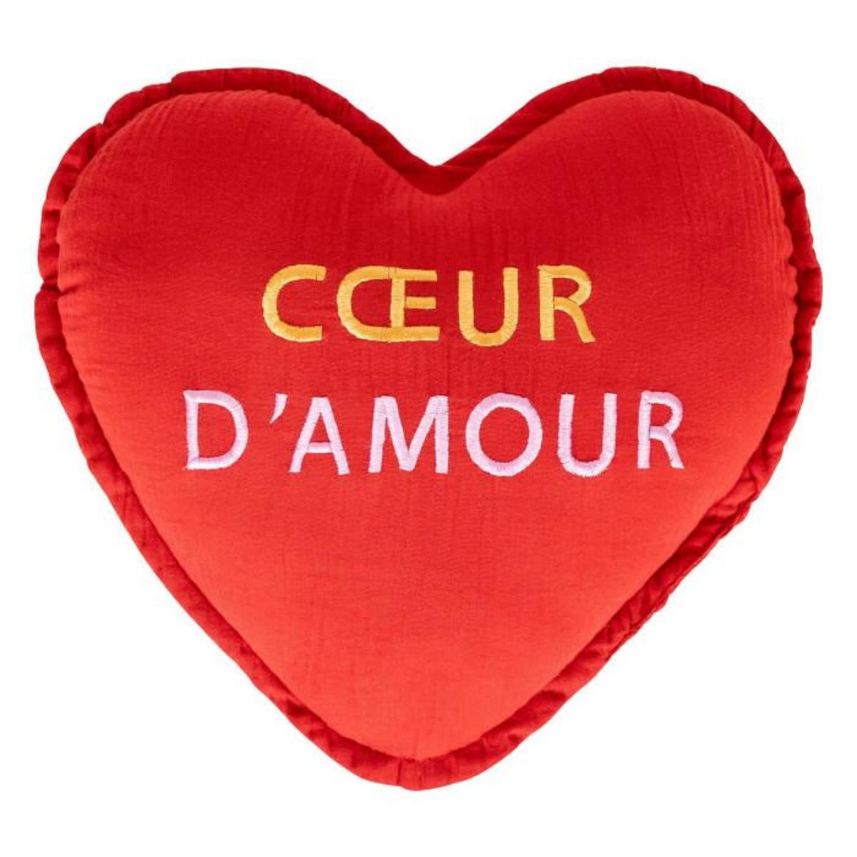 Atmosphera Kids Coussin Enfant Cœur  Amour  40cm Rouge