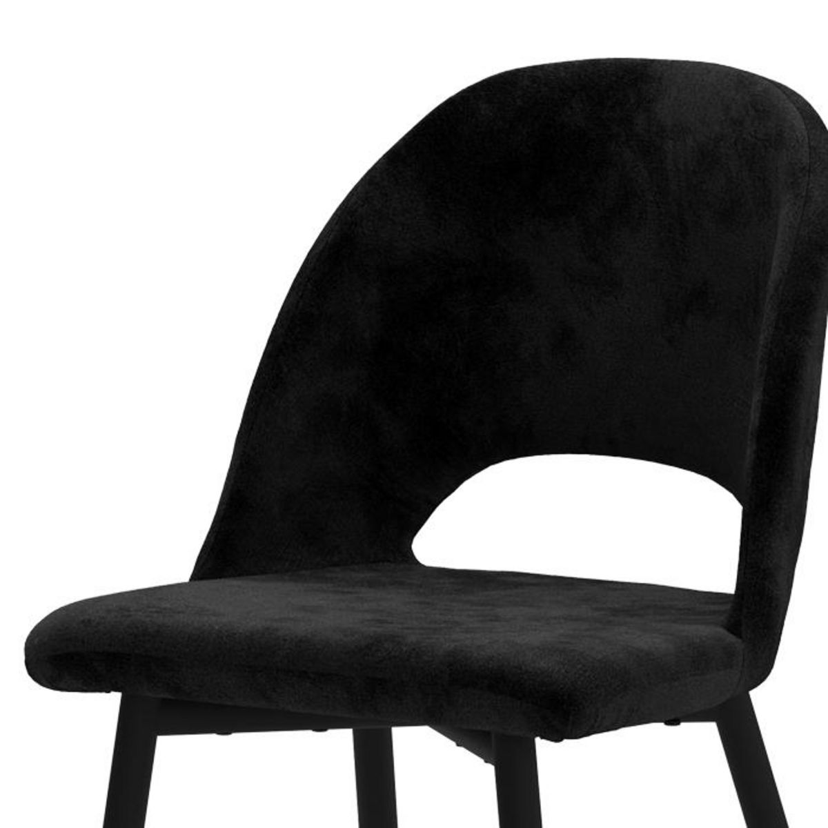 Rendez vous déco Lot de 2 chaises noires en velours et pieds en métal - Pénélope