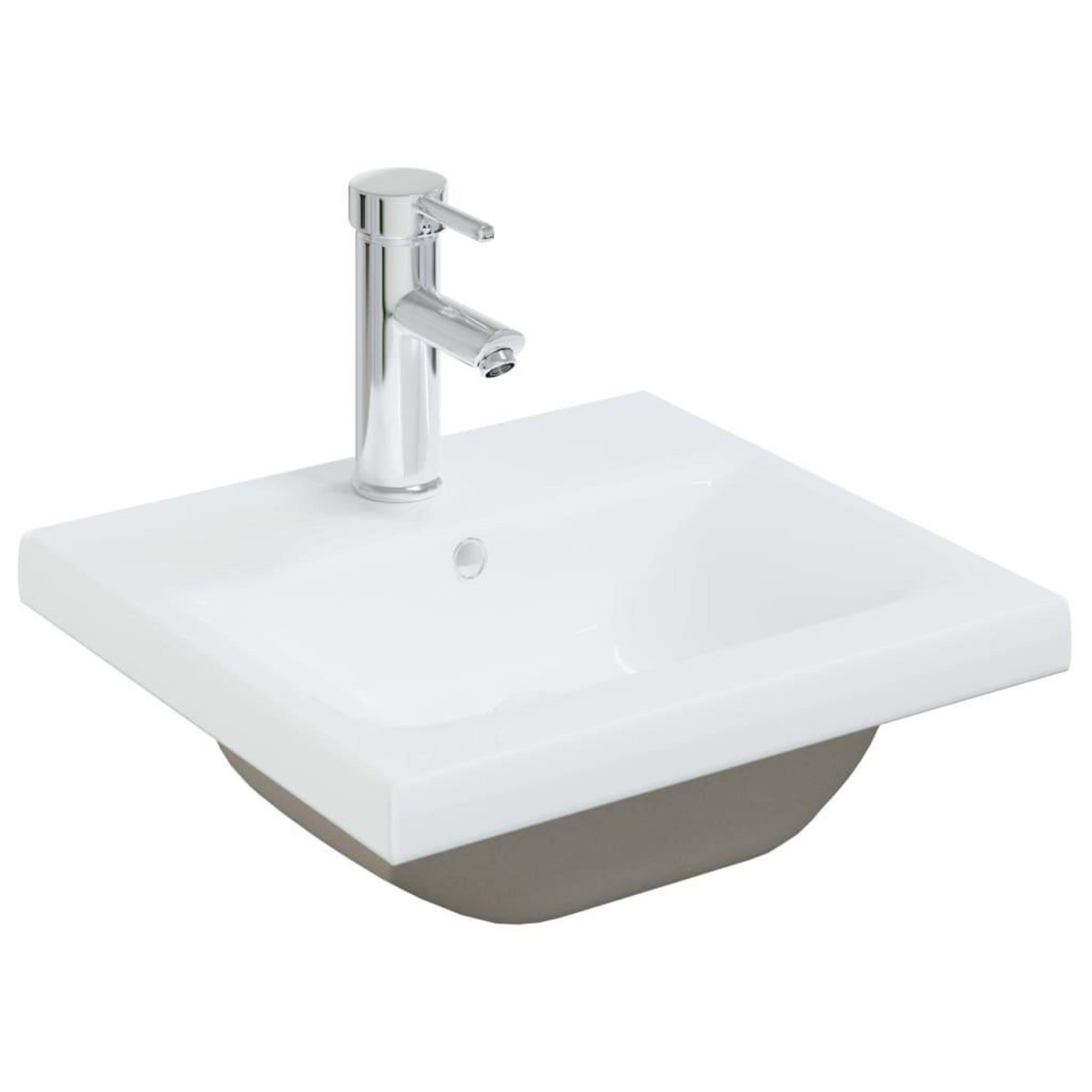 VIDAXL Lavabo encastre avec robinet 42x39x18 cm ceramique blanc