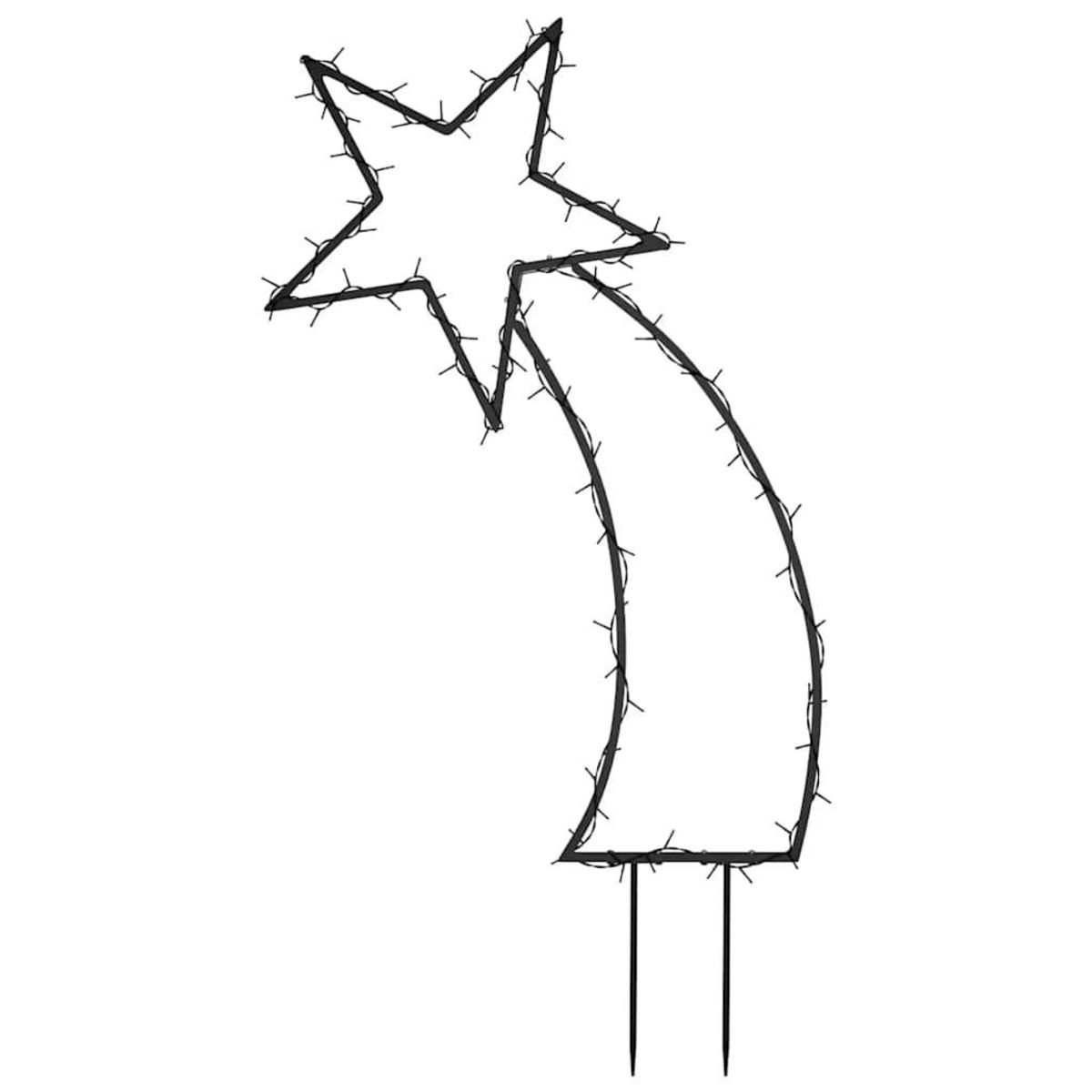 VIDAXL Decoration lumineuse meteore de Noël avec piquets 80 LED 62 cm