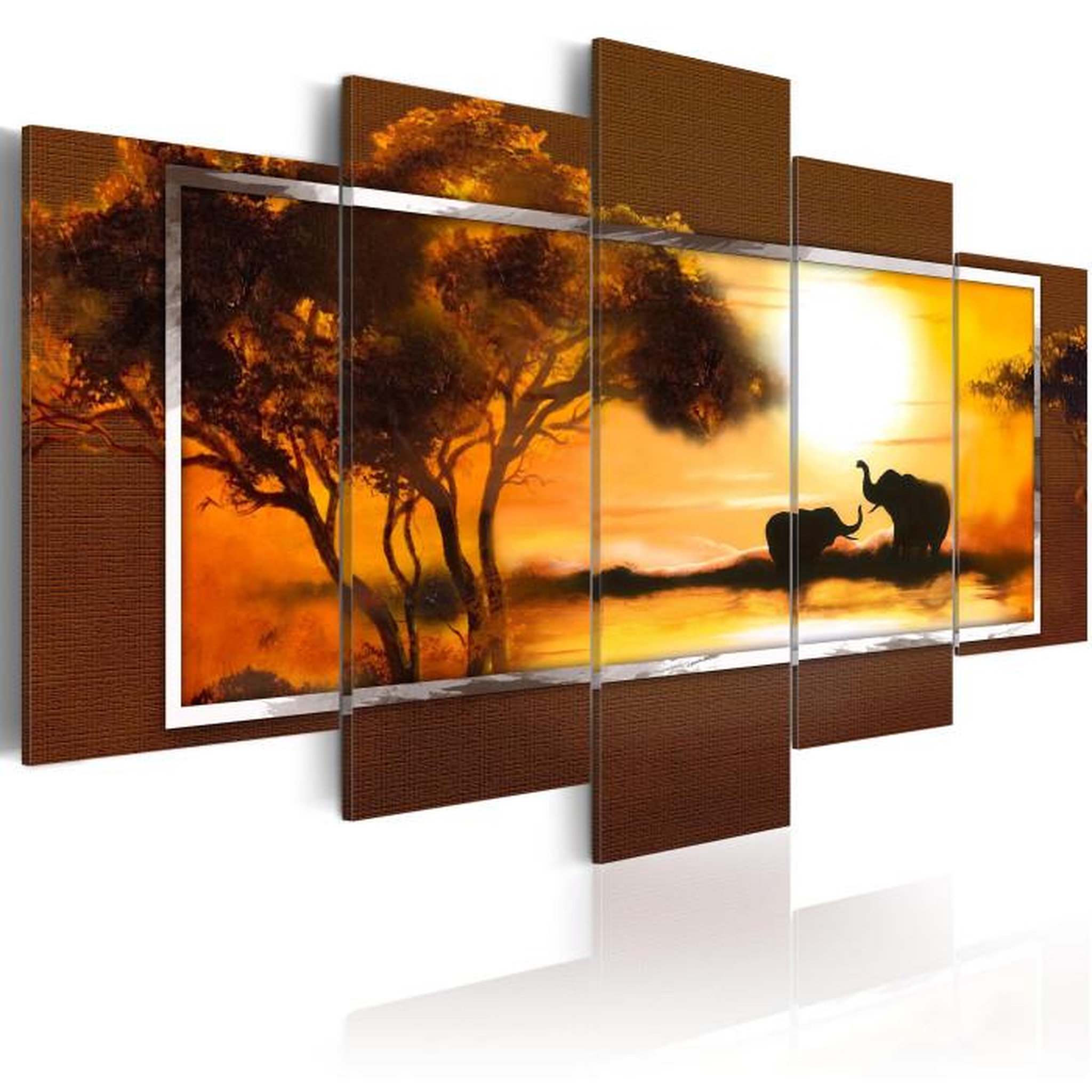 Paris Prix Tableau Imprimé  Rendez Vous à la Savane. Coloris disponibles : Multicolore