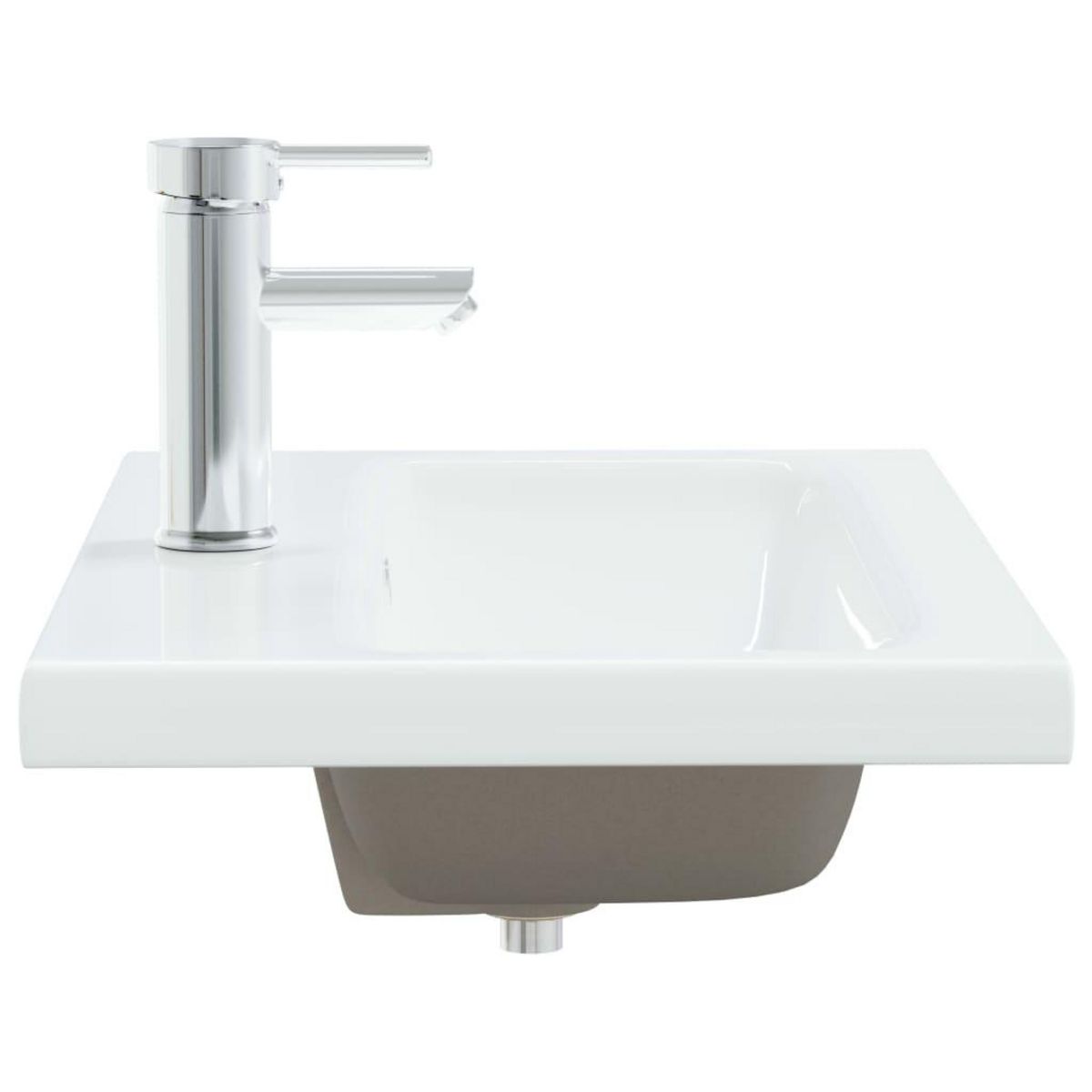 VIDAXL Lavabo encastre avec robinet 61x39x18 cm ceramique blanc