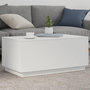 Voir la diapositive 1 : VIDAXL Table basse avec lumieres LED blanc 90x50x40 cm
