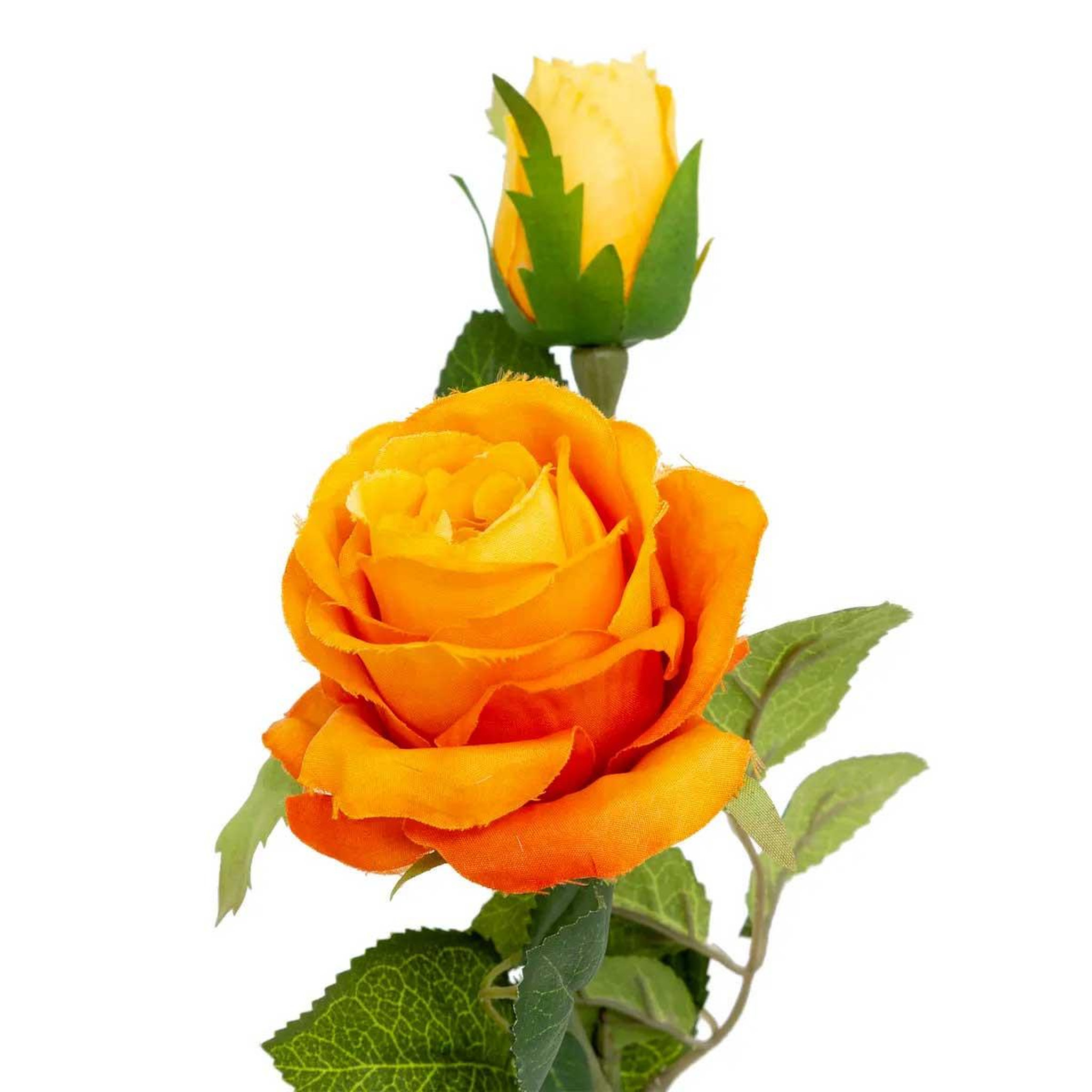 Voir la diapositive 2 : ATMOSPHERA Tige rose artificielle dégradé  beky  46cm orange