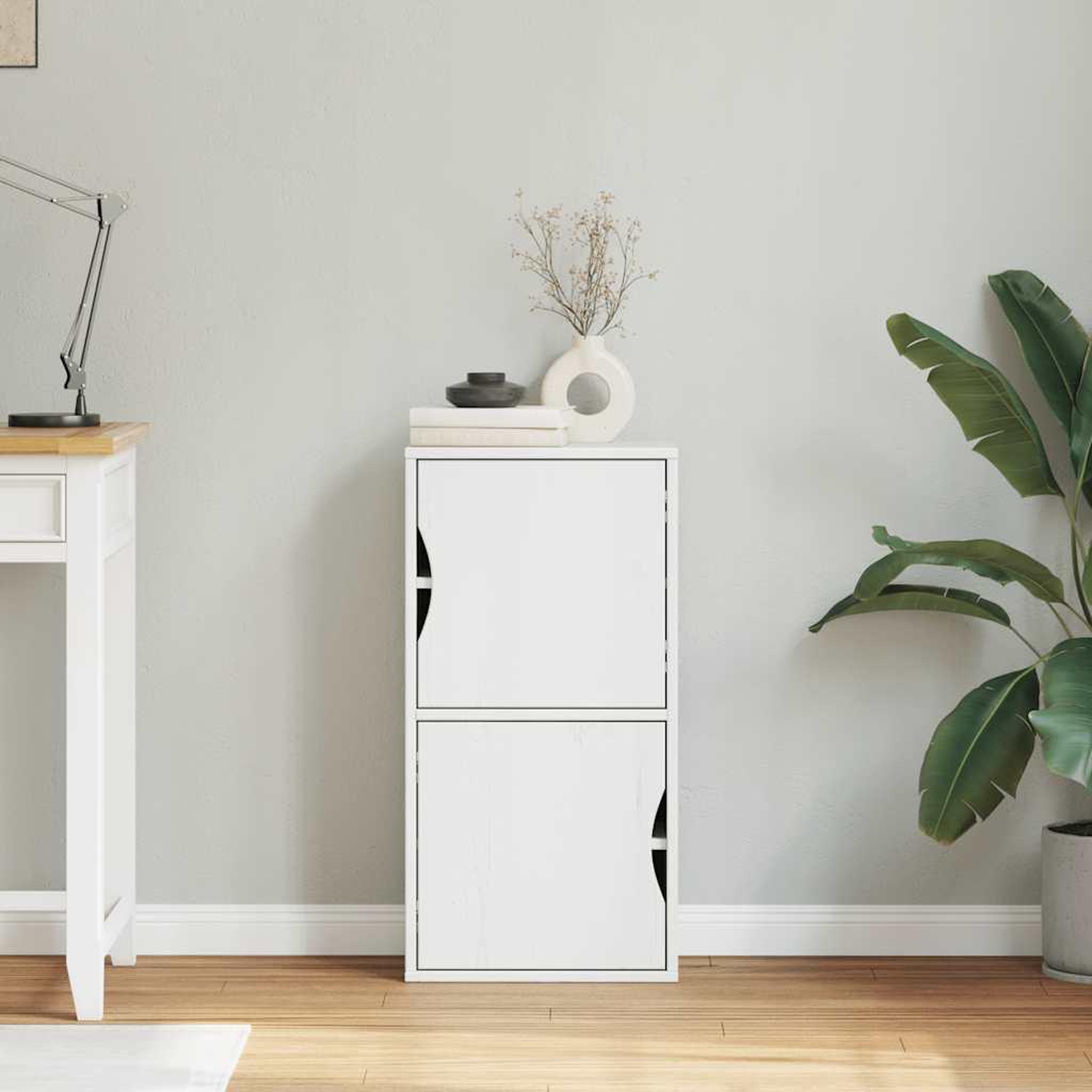 Voir la diapositive 3 : VIDAXL Armoire laterale ODDA blanc 40x24x79 cm bois massif pin