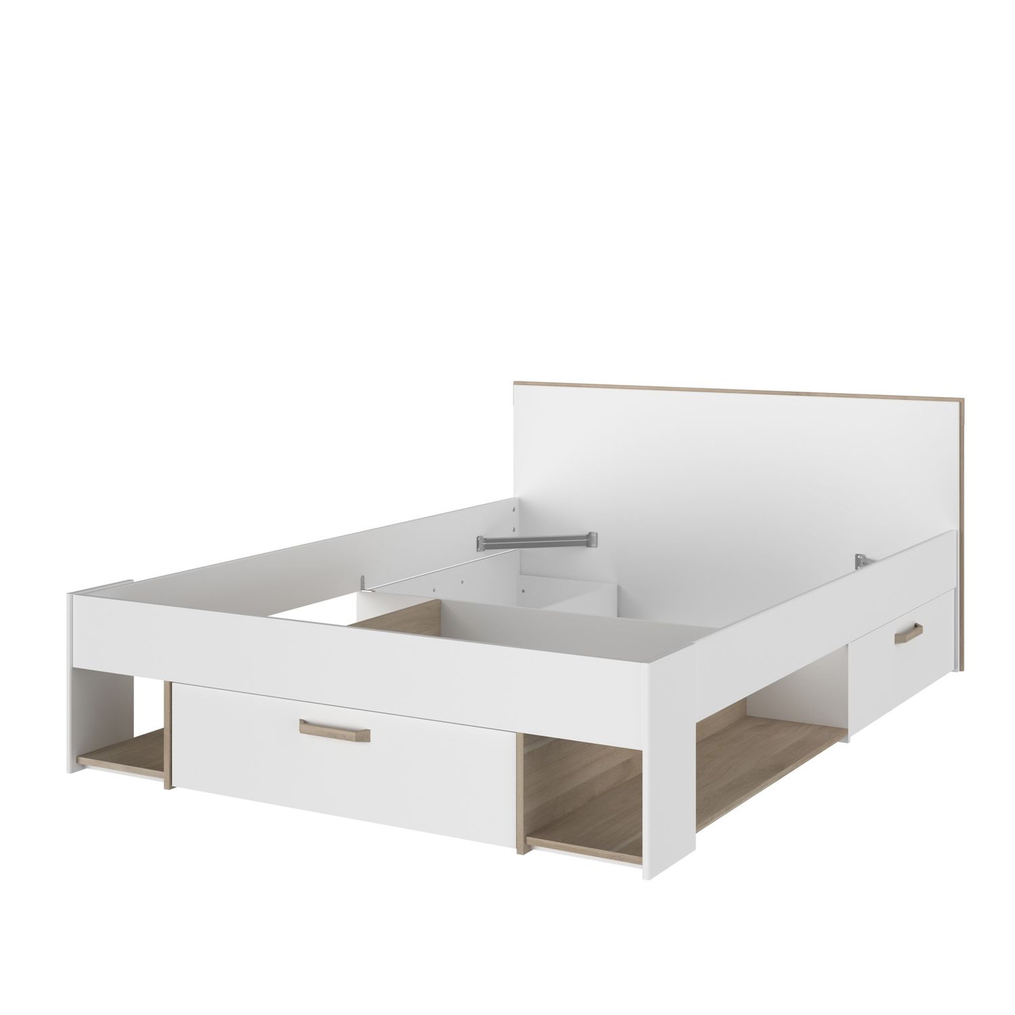 Voir la diapositive 2 : Lit double avec rangements 140X190/200 cm SANDRINE