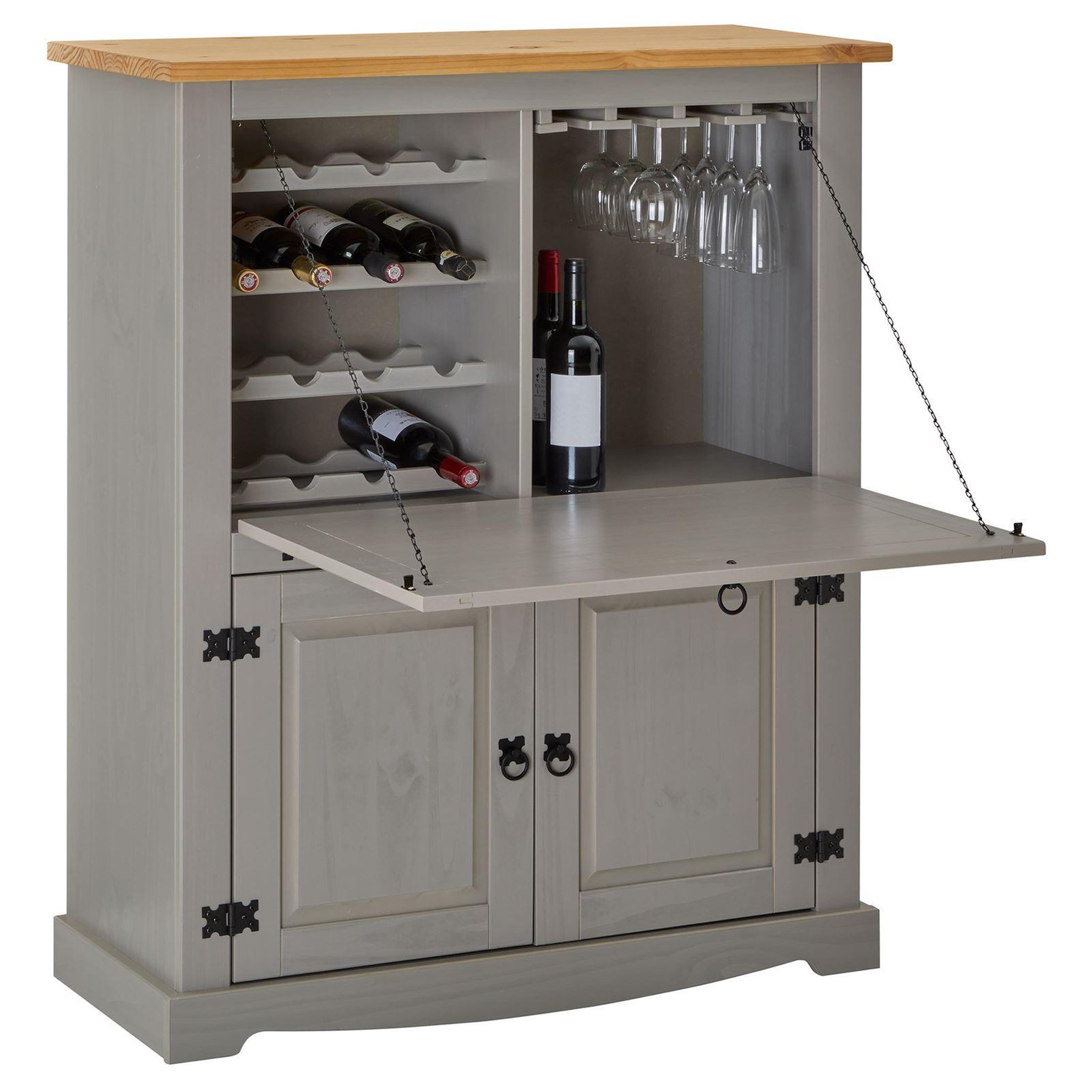 Voir la diapositive 1 : IDIMEX Meuble bar à vin en pin TEQUILA style mexicain