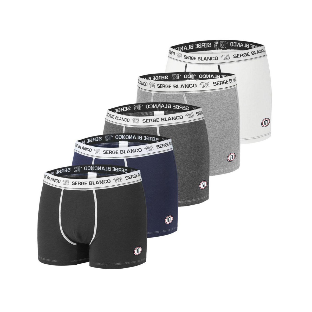 SERGE BLANCO Lot de 5 Boxers Serge Blanco coton homme Class'