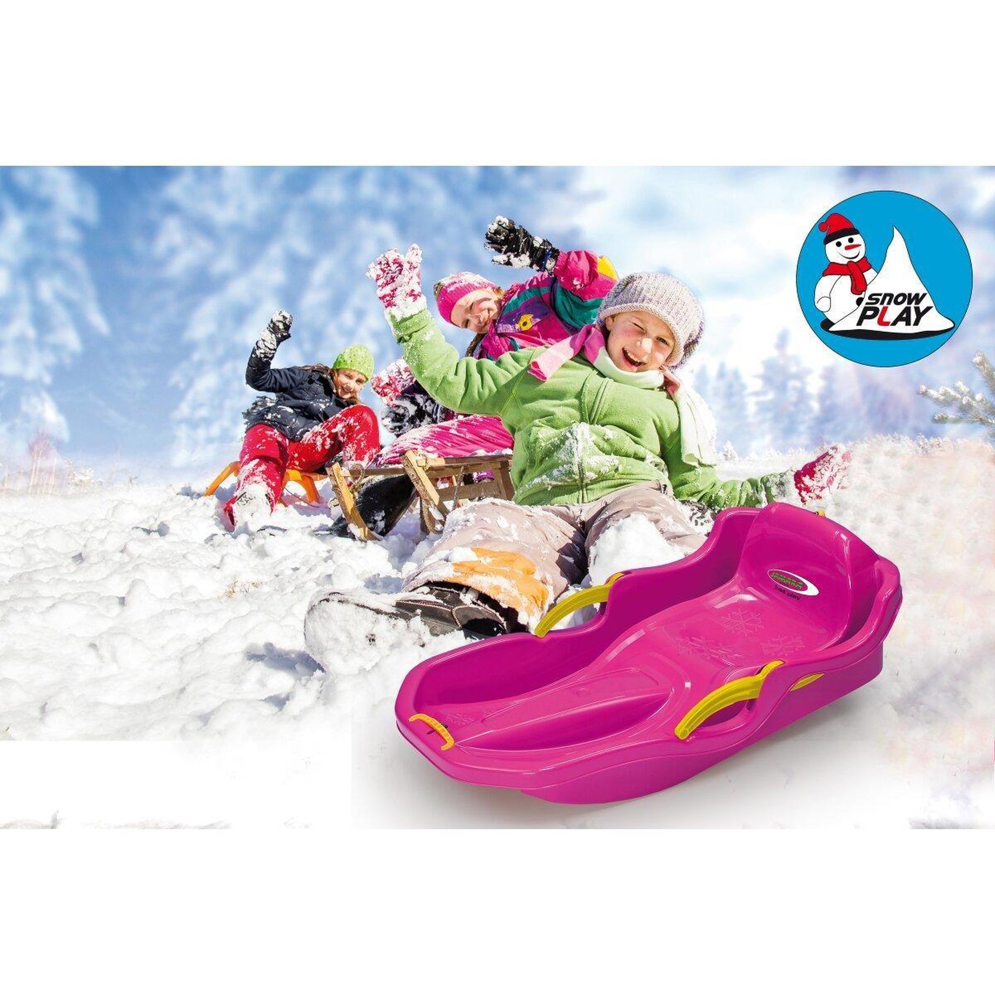 Voir la diapositive 3 : Jamara Snowplay bob comfort 80cm rose avec freins