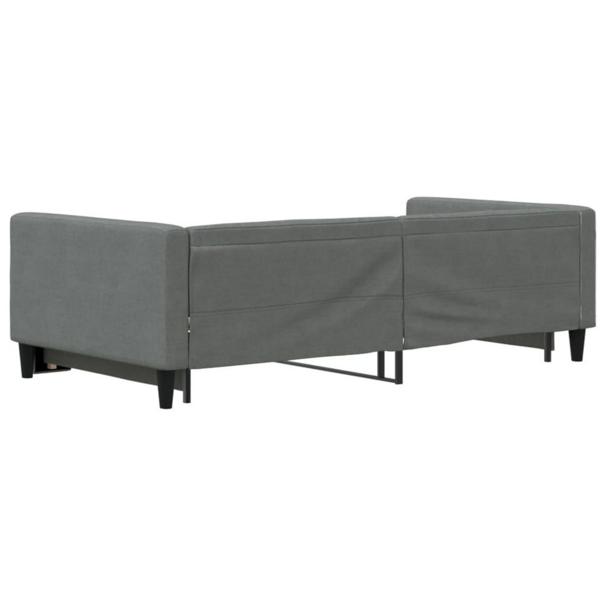 VIDAXL Lit de jour avec gigogne sans matelas gris fonce 100x200 cm