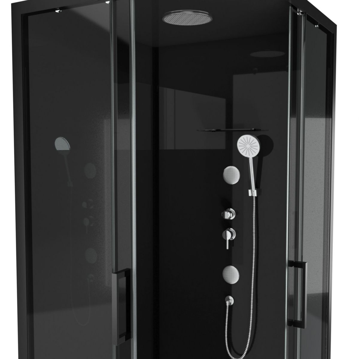 Aurlane Cabine de douche Mirror Square Hydromassante angle - 90x90