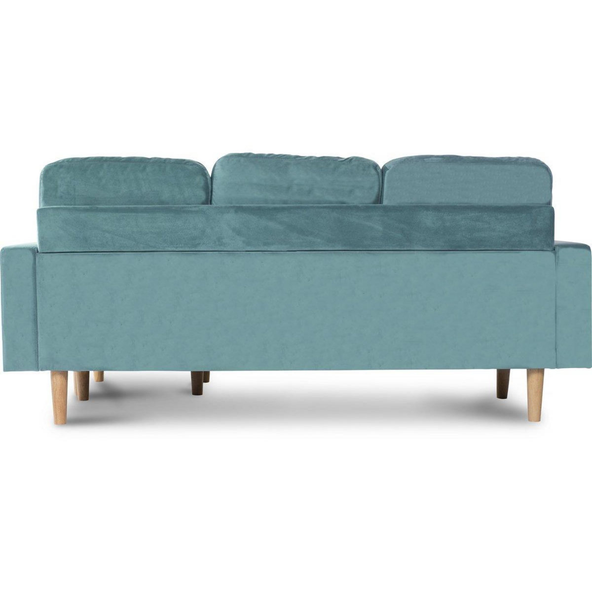 Habitat et Jardin Canapé d'angle réversible en velours  Gabby  - 3 places - Bleu Canard