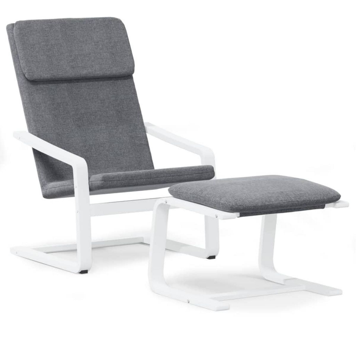 VIDAXL Chaise de relaxation avec repose-pied Gris fonce Tissu
