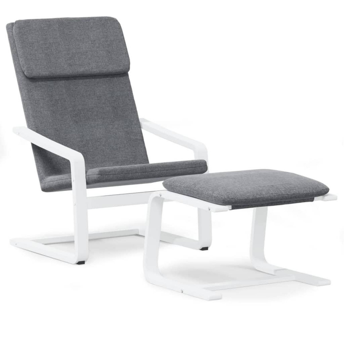 VIDAXL Chaise de relaxation avec repose-pied Gris fonce Tissu